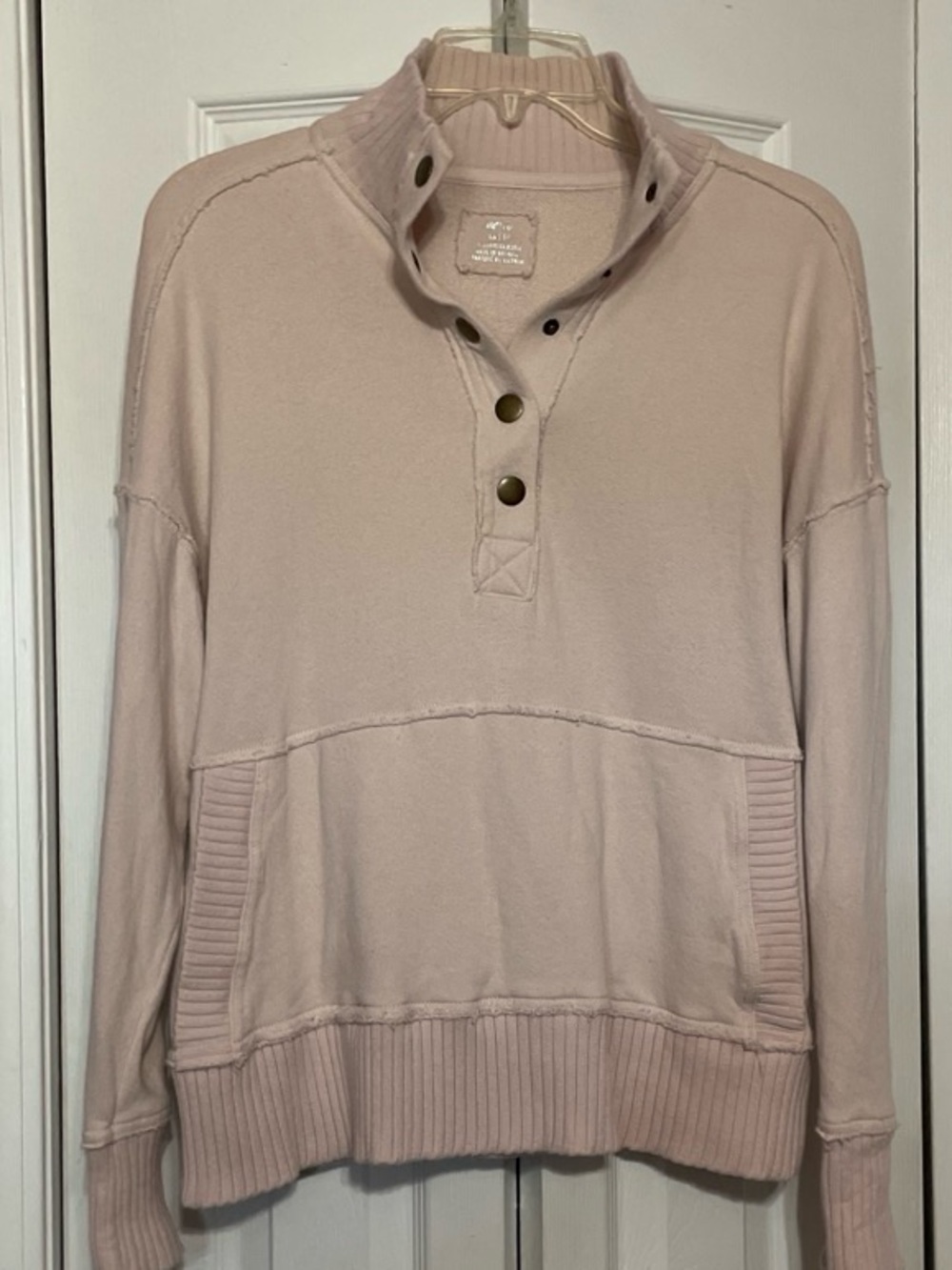Aerie American Eagle pullover half snap dusty pink sweatshirt xs oversized
